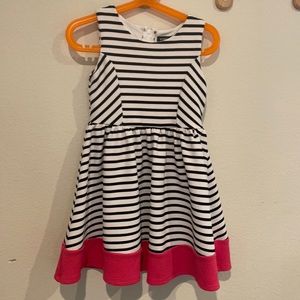ZUNIE stripe dress with pink hem